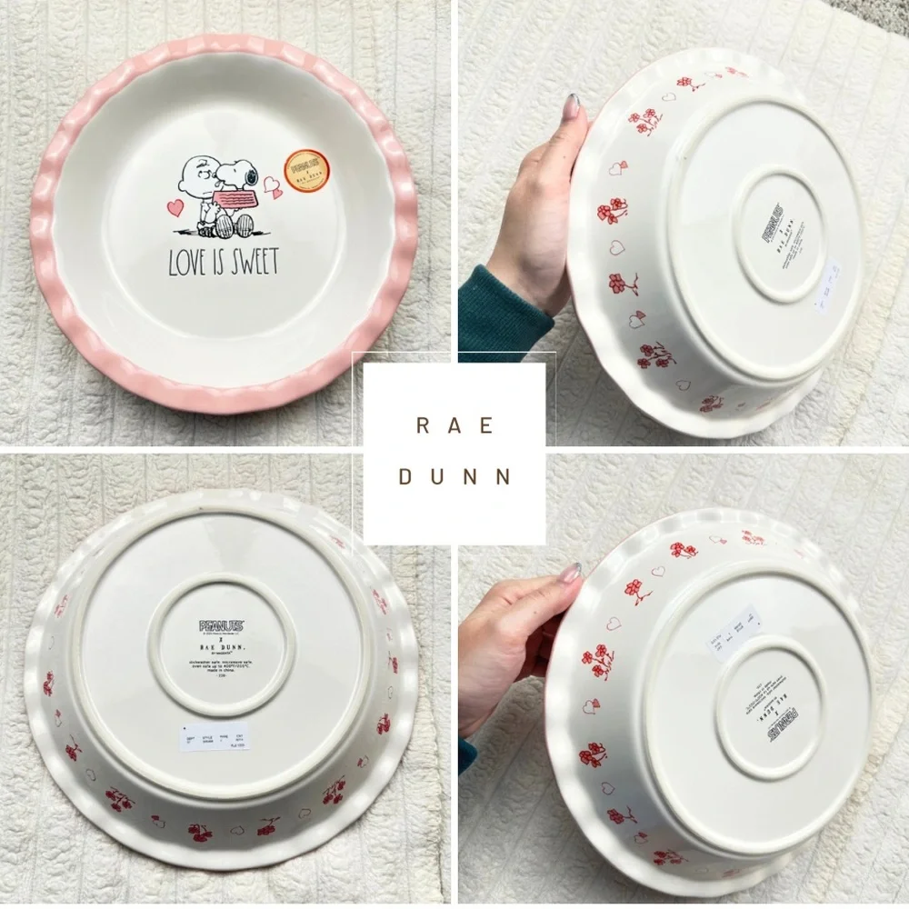 Rae Dunn Peanuts Snoopy Pink Baking Dish